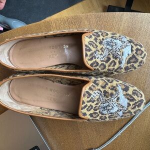 Stubbs & Wootton Leopard Pattern Loafers - Brown and Tan